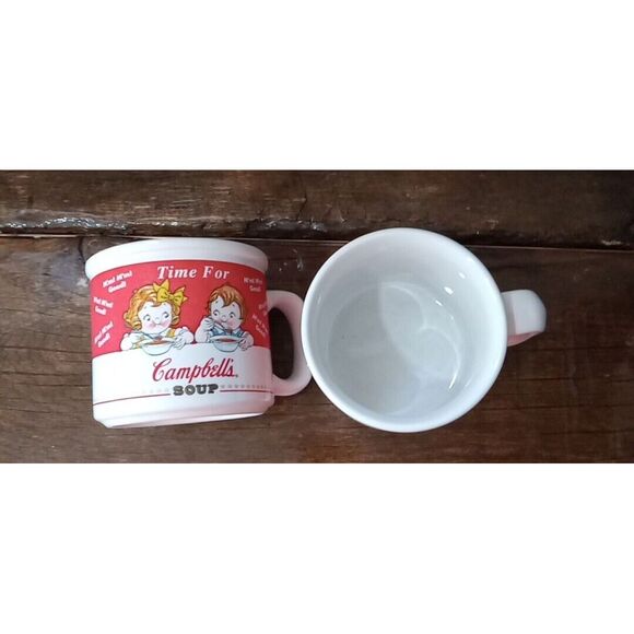 Campbell's Soup Mugs 2 Cups "Time For" 14 oz. 1998 Houston Harvest VTG GC Fall - Picture 6 of 7